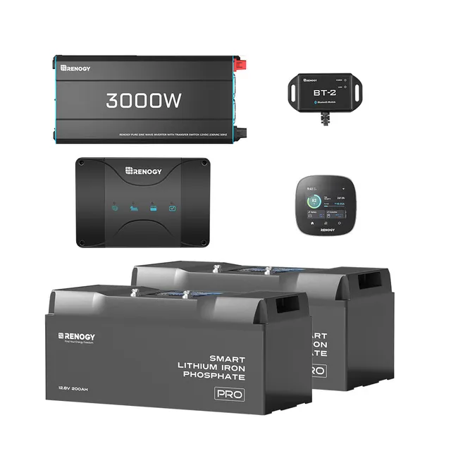 renogy-kit-solaire-5-12-kwh-12-8v-2-200ah-pro-batterie-lithium-smart-3-200w-pann image 1
