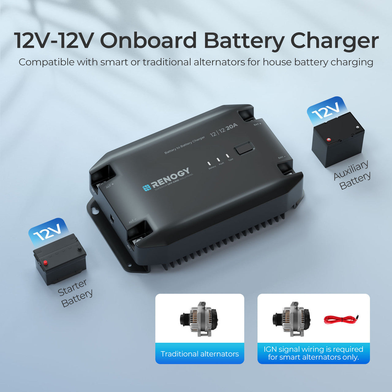 renogy-chargeur-de-batterie-dc-dc-12v-20a-recharge-en-conduite-compatible-lithiu image 2