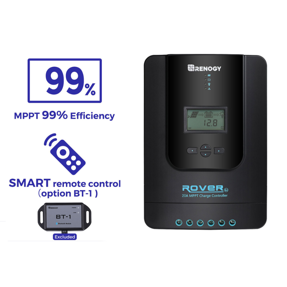 renogy-rover-li-20a-r-gulateur-de-charge-solaire-mppt-pour-batteries-lithium-et- image 2
