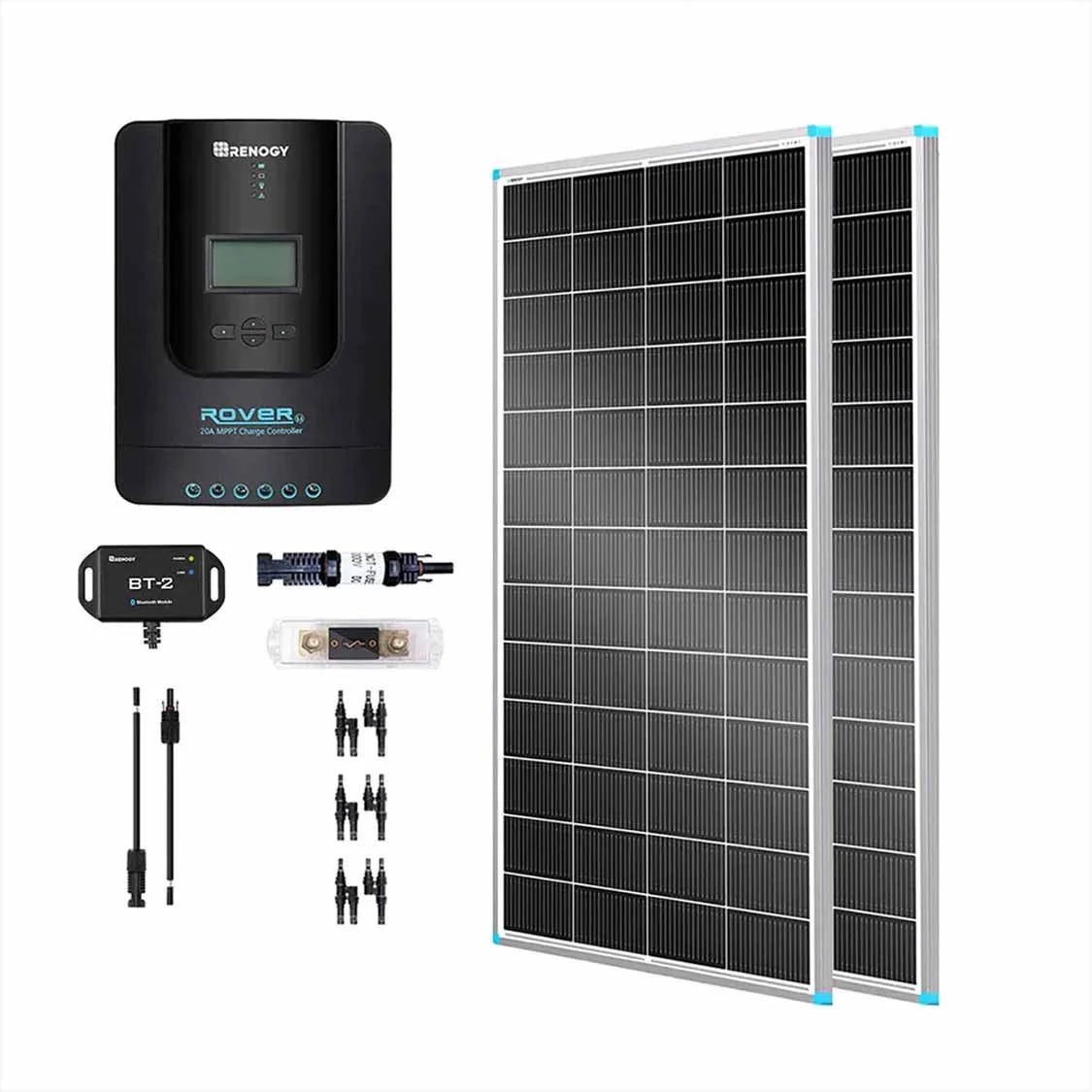 renogy-400w-premium-kit-solaire-12v-24v-4-panneaux-r-gulateur-rover-40a-mppt-pou image 1